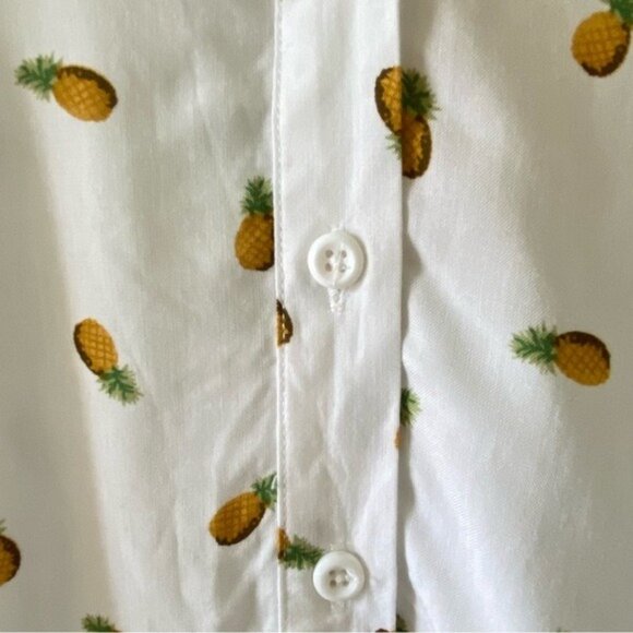 NWT Per Se Women's Pineapple Print‎ Button-Down Top/Blouse Size 1X - Picture 3 of 9